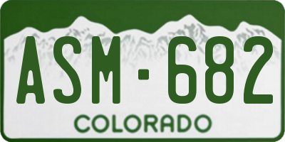 CO license plate ASM682
