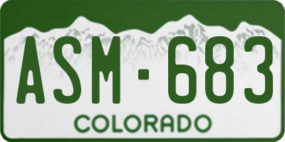 CO license plate ASM683