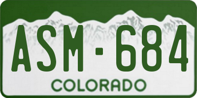CO license plate ASM684