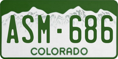 CO license plate ASM686