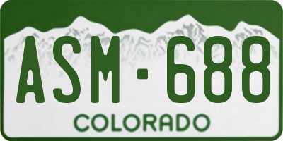CO license plate ASM688