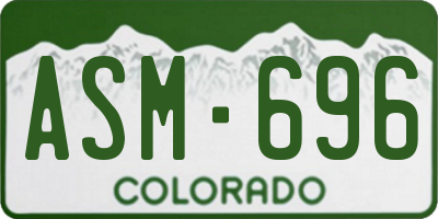 CO license plate ASM696