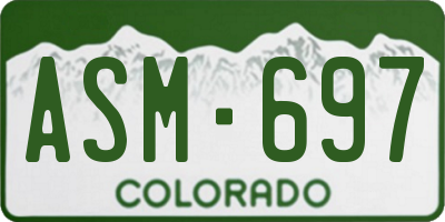 CO license plate ASM697