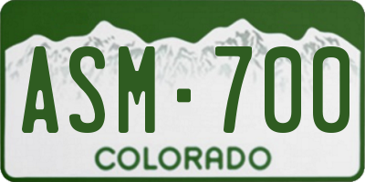 CO license plate ASM700