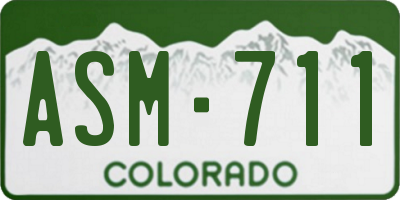 CO license plate ASM711