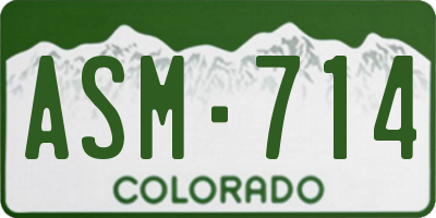 CO license plate ASM714