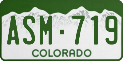 CO license plate ASM719
