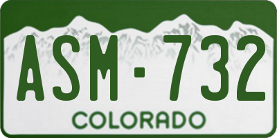 CO license plate ASM732