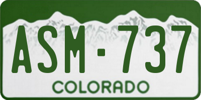 CO license plate ASM737