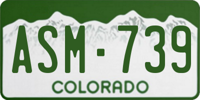CO license plate ASM739