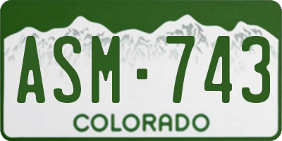 CO license plate ASM743