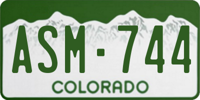 CO license plate ASM744