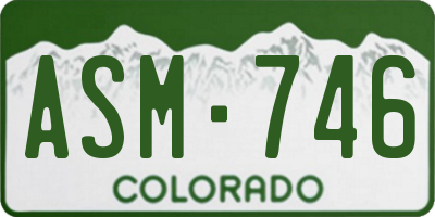 CO license plate ASM746