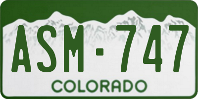 CO license plate ASM747