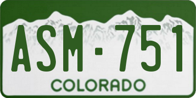 CO license plate ASM751