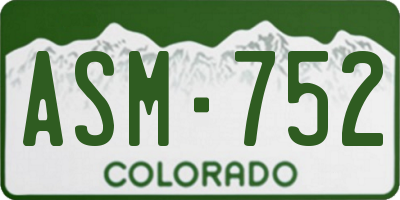 CO license plate ASM752