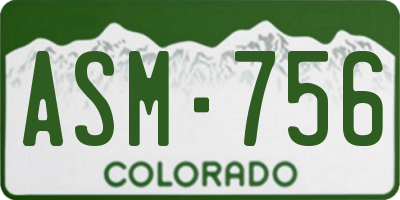 CO license plate ASM756