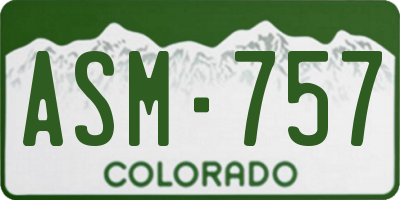 CO license plate ASM757