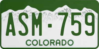 CO license plate ASM759