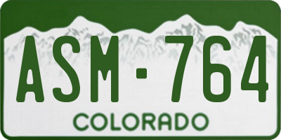 CO license plate ASM764