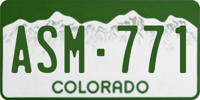 CO license plate ASM771