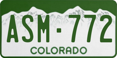 CO license plate ASM772