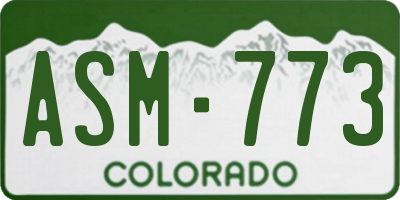 CO license plate ASM773