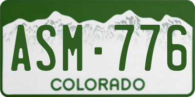 CO license plate ASM776