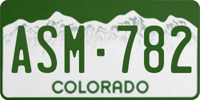 CO license plate ASM782