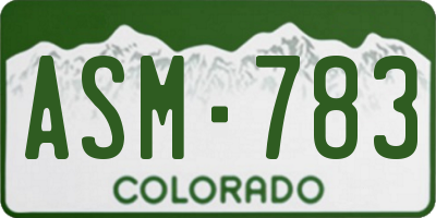CO license plate ASM783
