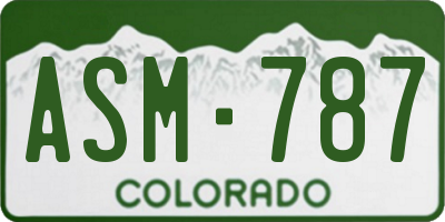 CO license plate ASM787