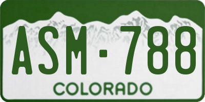 CO license plate ASM788