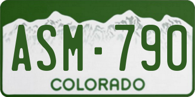 CO license plate ASM790