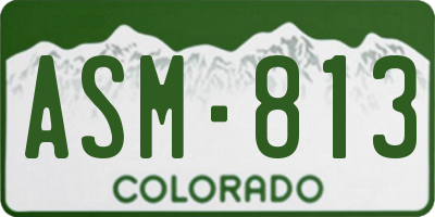 CO license plate ASM813