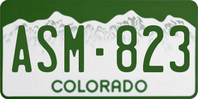 CO license plate ASM823