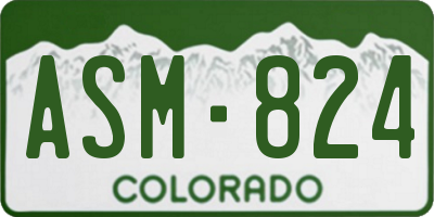 CO license plate ASM824