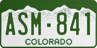 CO license plate ASM841