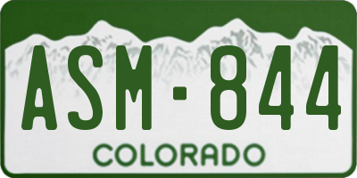 CO license plate ASM844