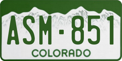CO license plate ASM851