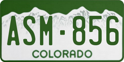 CO license plate ASM856