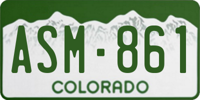 CO license plate ASM861
