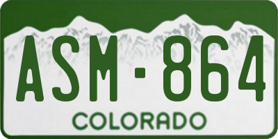 CO license plate ASM864