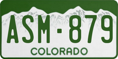 CO license plate ASM879