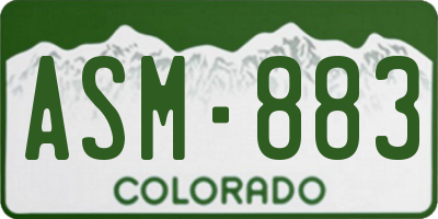 CO license plate ASM883
