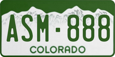 CO license plate ASM888