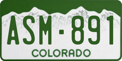 CO license plate ASM891