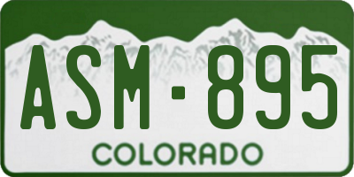 CO license plate ASM895