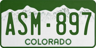 CO license plate ASM897