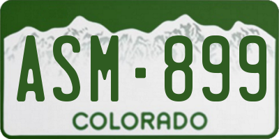 CO license plate ASM899
