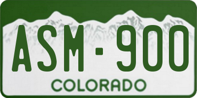 CO license plate ASM900